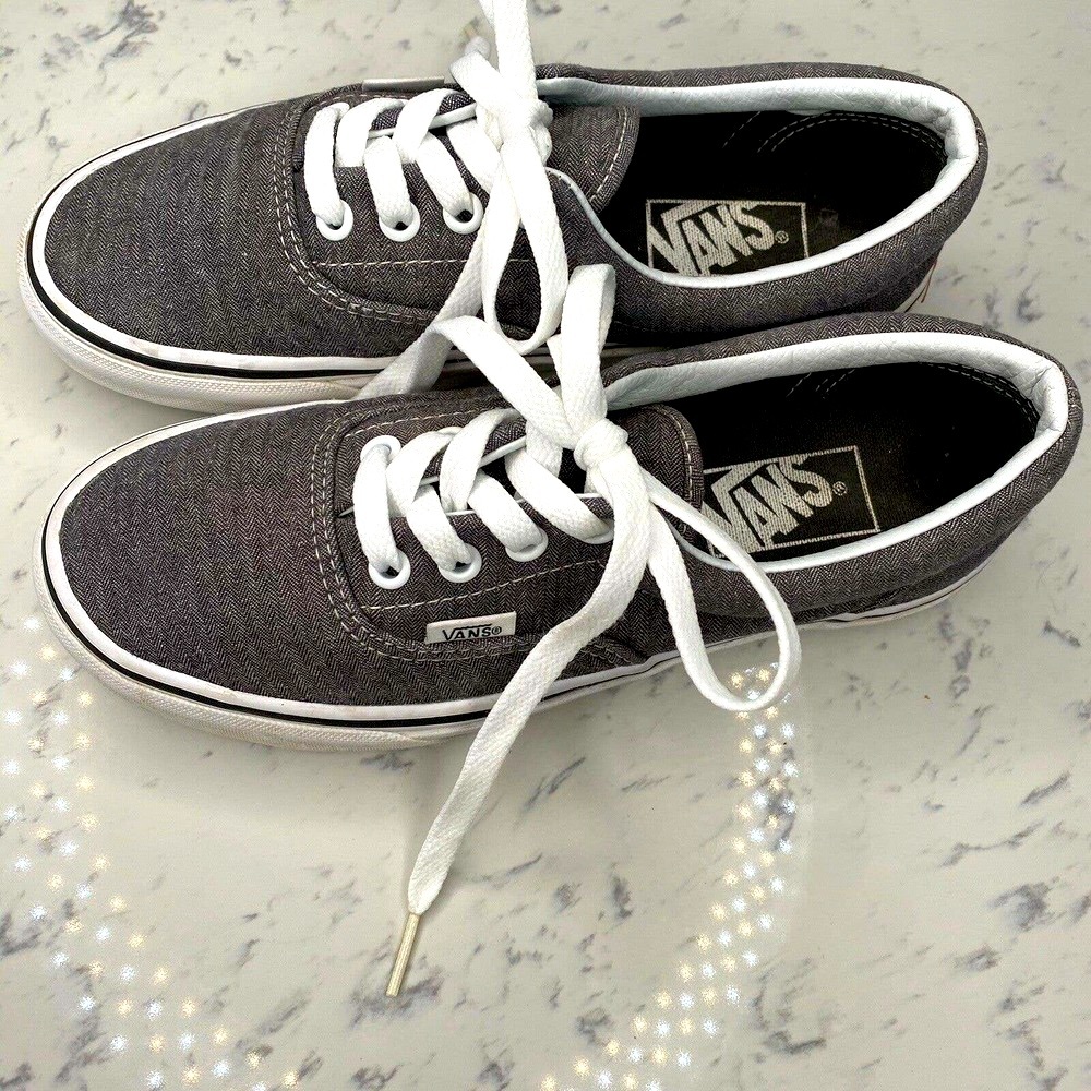 RARE VANS CLASSIC GRAY HEATHER EUC Unisex Shoes Men 5.5 vans off the wall - Picture 4 of 9